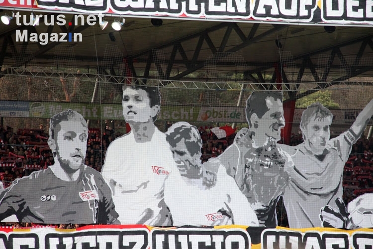 Choreographie der Ultras des 1. FC Union Berlin beim Spiel gegen Braunschweig