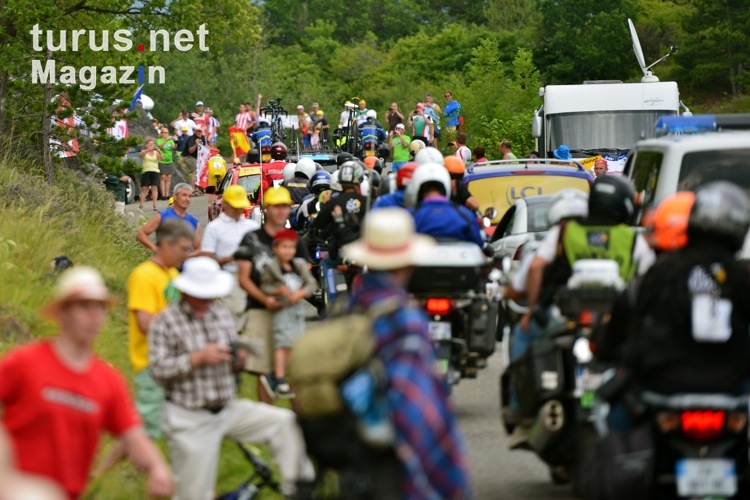 Medienrummel an der Strecke der Tour de France