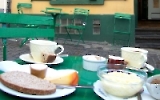 Kaffee trinken im flämischen Stadtviertel von Brüssel