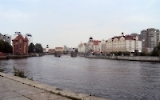 Kaliningrad (Königsberg) am Fluss Pregel (Pregolja) in Russland, aufgebaute Altstadt