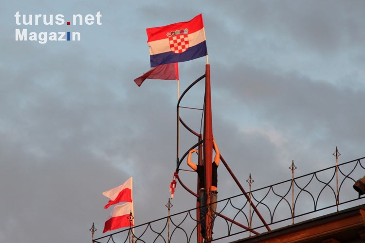 Kroatische Beflaggung in Poznan