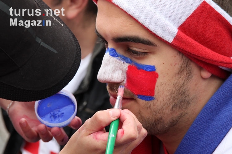 Hrvatska Euro 2012! Die kroatischen Nationalfarben auf der Haut