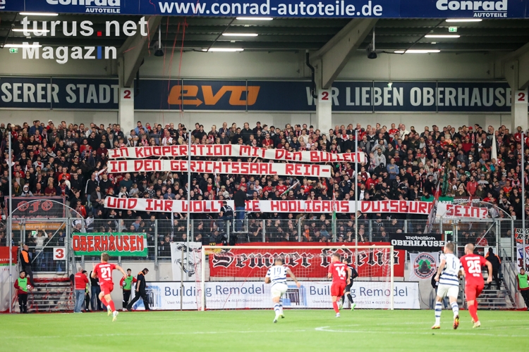 Spruchband Rot-Weiß Oberhausen Fans gegen MSV Duisburg 