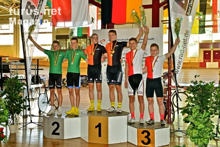 Siegerehrung fünfter Wettkampftag DM Bahnradsport 2012