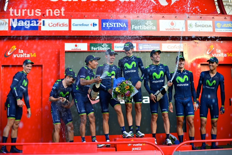 Movistar Team, Siegerehrung MZF Vuelta 2014