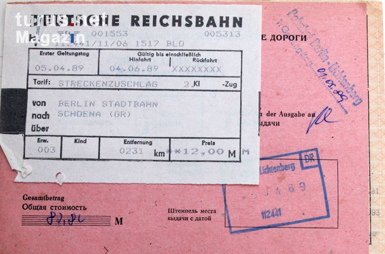 Streckenzuschlag Deutsche Reichsbahn