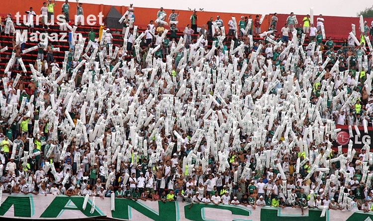 Fanblock der Anhänger des SE Palmeiras beim Duell gegen FC São Paulo, (Foto: T. Hänsch www.unveu.de)