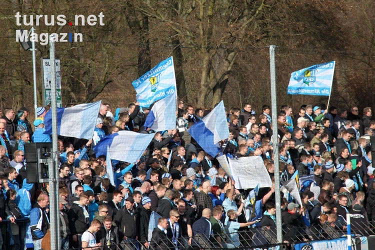 Fans / Ultras des Chemnitzer FC zu Gast beim SV Babelsberg 03 im Karli, 03. März 2012