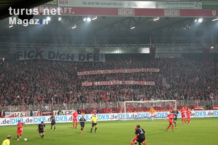 Solidarität von Seiten der Ultras / Fans des 1. FC Union Berlin