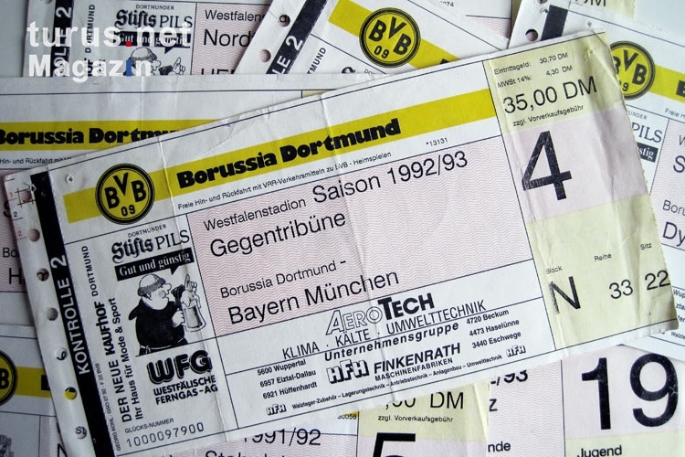 Eintrittskarten von Borussia Dortmund, Anfang der 90er Jahre