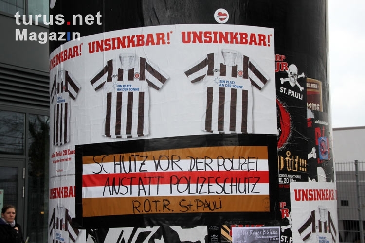 Protest der Ultras des FC St. Pauli