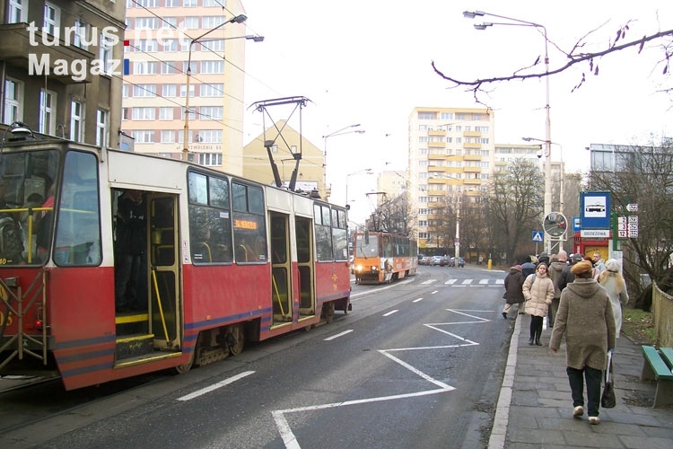 Tram-Haltestelle in Stettin