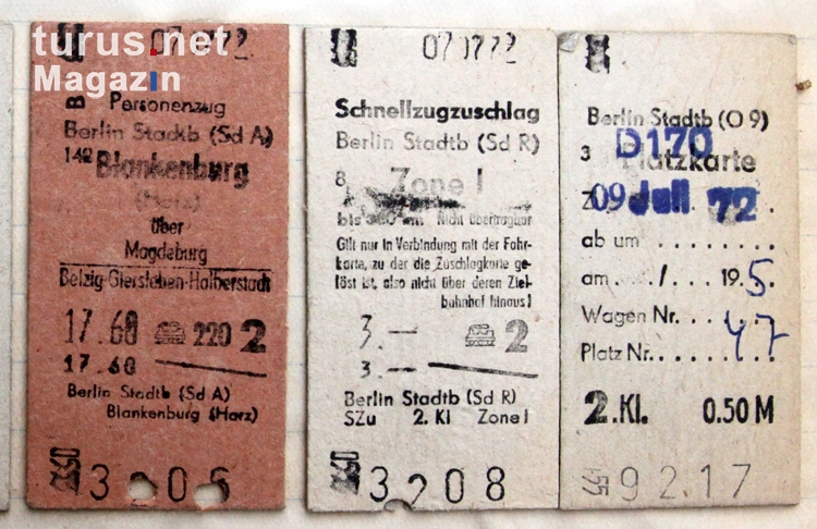 Fahrkarte der Deutschen Reichsbahn