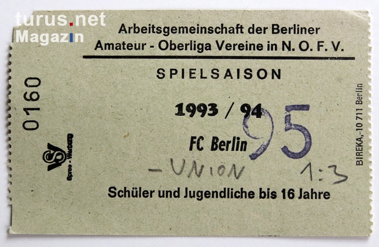 Eintrittskarte des FC Berlin
