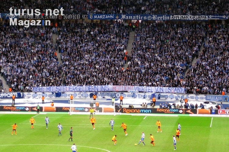 Spruchband der Fans von Hertha BSC