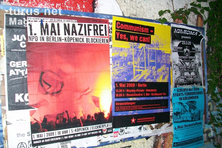 Plakate zum 1. Mai 2009 in Berlin
