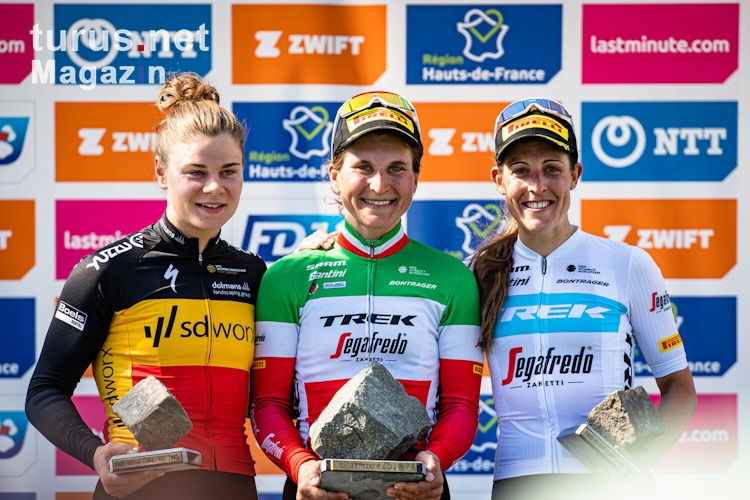 KOPECKY Lotte, LONGO BORGHINI Elisa, BRAND Lucinda: Paris - Roubaix - Women´s Race
