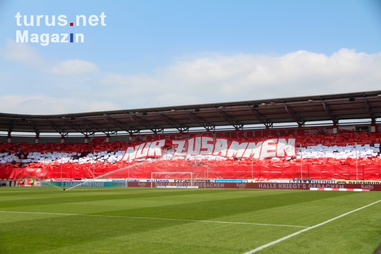 Choreo Halle Fans Hallescher FC vs. Rot-Weiss Essen 20.05.2023