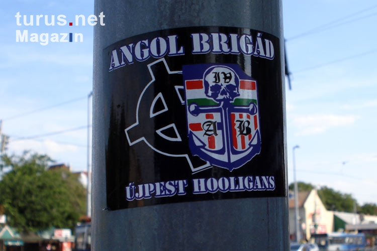 Aufkleber der Angol Brigád Újpest Hooligans