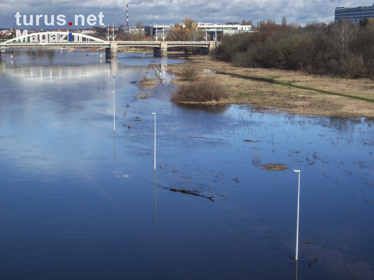 Hochwasser auf der Warthe bei Poznan