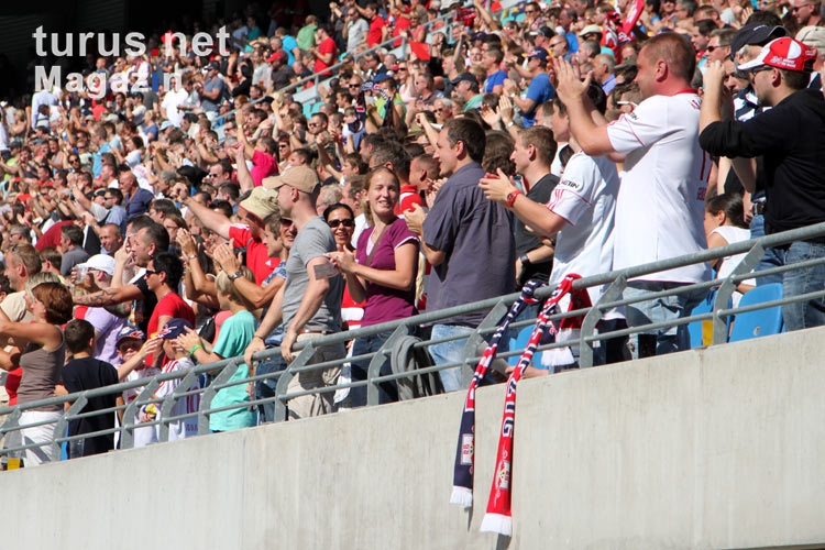 Fans von RB Leipzig beim Duell gegen Lok