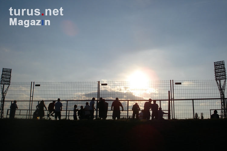 Football in Hungary - sunset behind the stadium