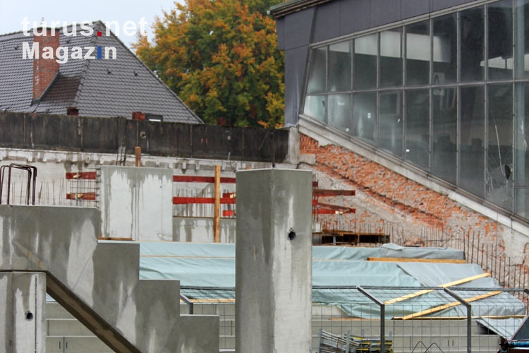Baustelle Städtisches Stadion an der Grünwalder Straße, Herbst 2012