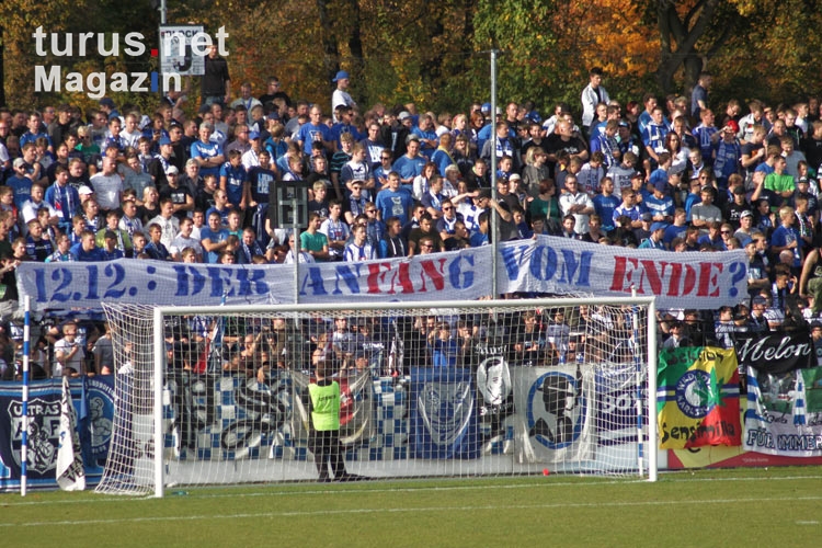 Spruchband der Karlsruher beim Spiel in Babelsberg