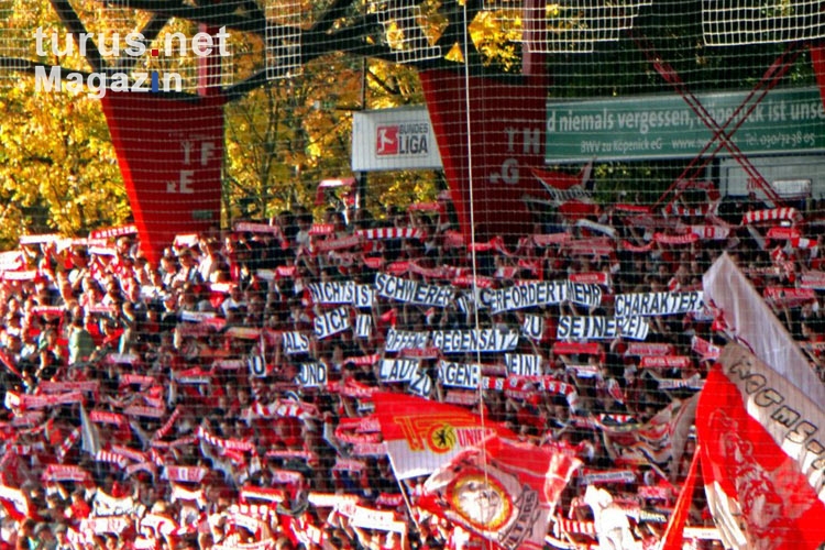 Botschaft der Union-Fans beim Spiel gegen FSV Frankfurt