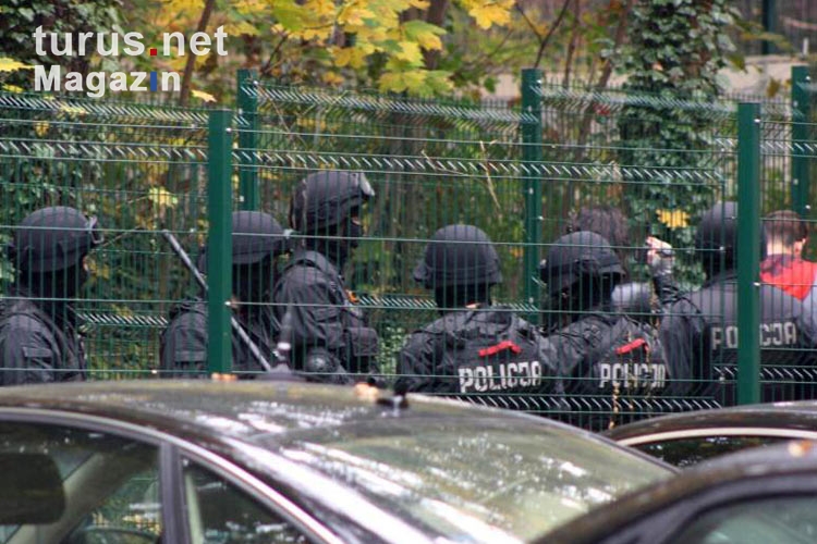polnische Polizei in Swinoujscie beim Einsatz