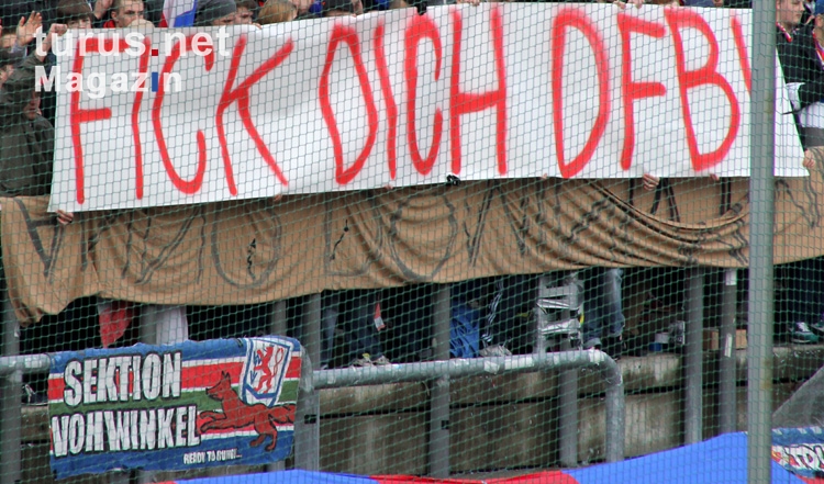 WSV Fans gegen DFB Spruchband