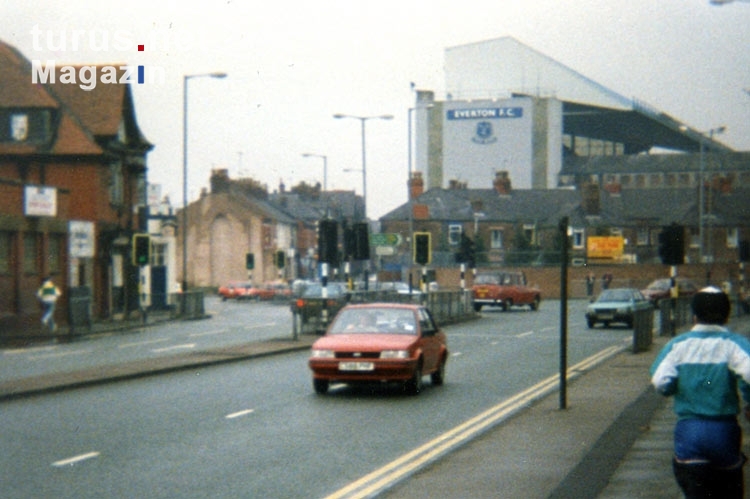 Goodison Park des Everton FC in Liverpool, Anfang der 90er Jahre