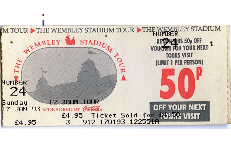 Eintrittskarte für das Wembley Stadion in London