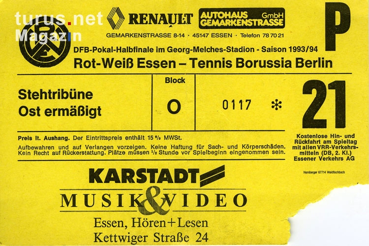 Rot-Weiss Essen vs. Tennis Borussia Berlin