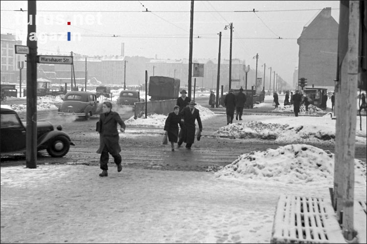 Stalinallee Ecke Warschauer Straße Anfang 50er Jahre