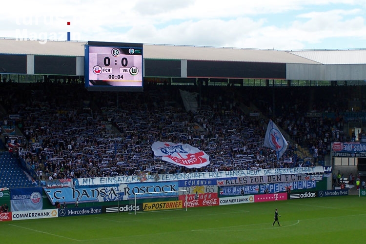 Südtribüne des FC Hansa Rostock beim DM Finale der A-Junioren