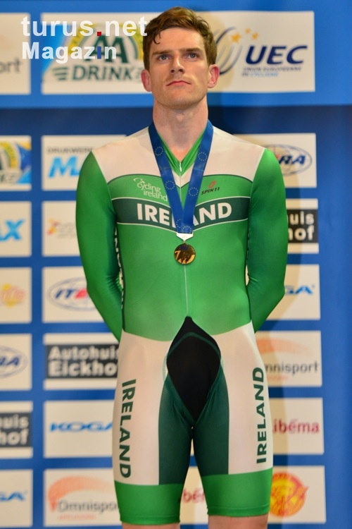 Martyn Irvine, Irland, bei der Siegerehrung