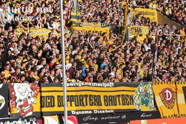 Fans der SG Dynamo Dresden beim Spiel gegen Cottbus