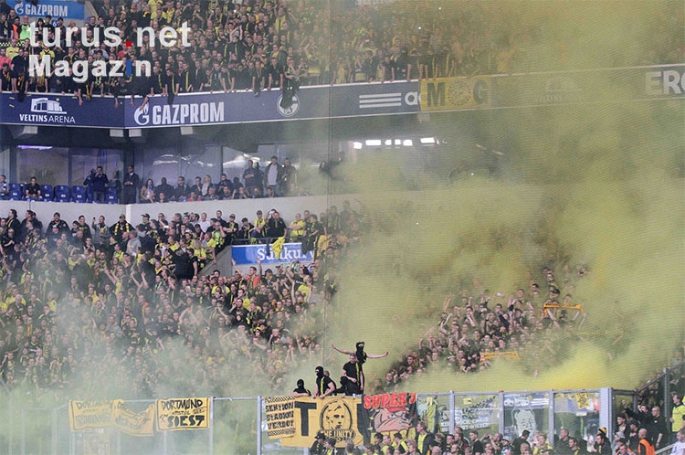 Dortmunder Ultras Pyro auf Schalke 2013