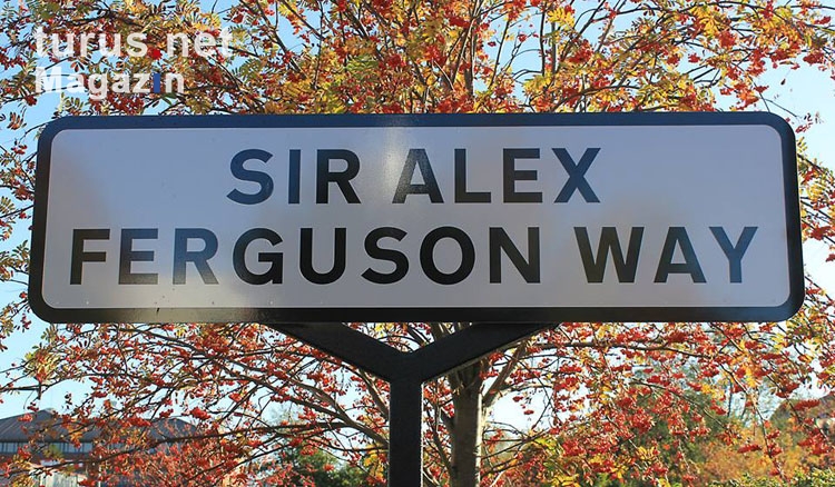 Sir Alex Ferguson Way in Manchester