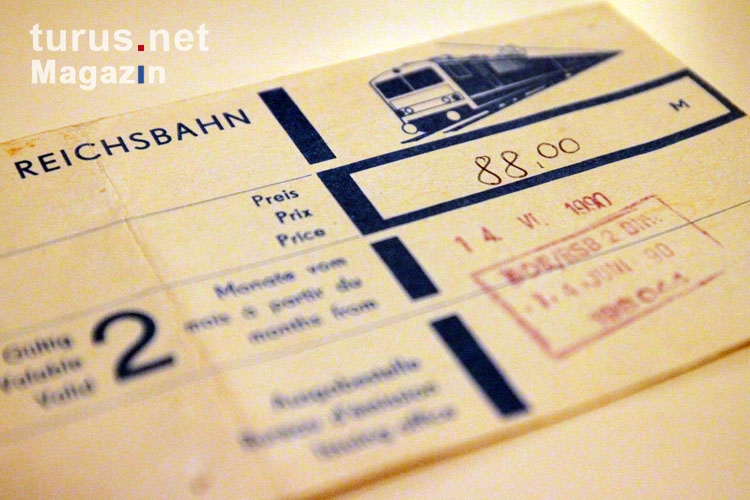 Fahrkarte der Deutschen Reichsbahn, 1990