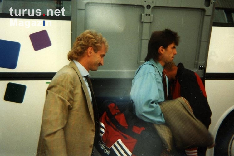 Ioan Lupescu und Rudi Völler von Bayer 04 Mitte der 90er Jahre