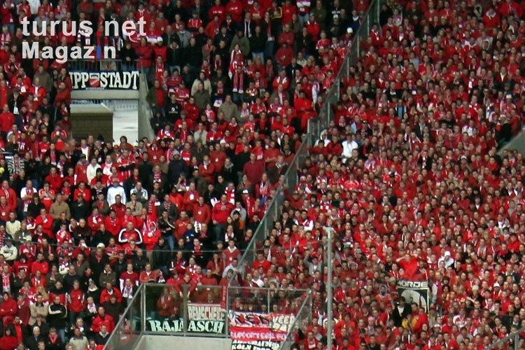 Fans und Ultras des 1. FC Köln in Mönchengladbach