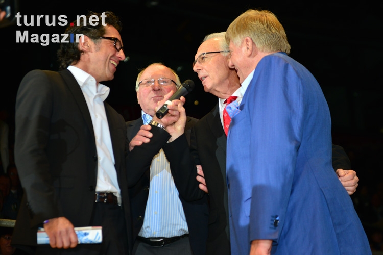 Karsten Migels, Uwe Seeler, Franz Beckenbauer, Axel Lange