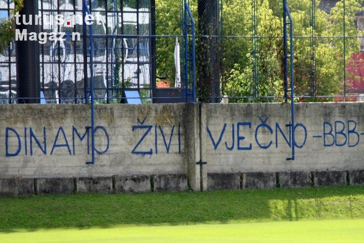 Schriftzug am Stadion Maksimir von Dinamo Zagreb