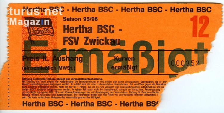 Hertha BSC vs. FSV Zwickau, 1995/96