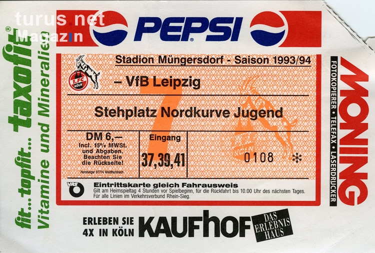 1. FC Köln vs. VfB Leipzig, 1993/94
