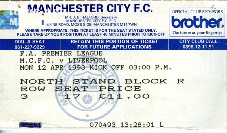 Manchester City vs. Liverpool FC, April 1993
