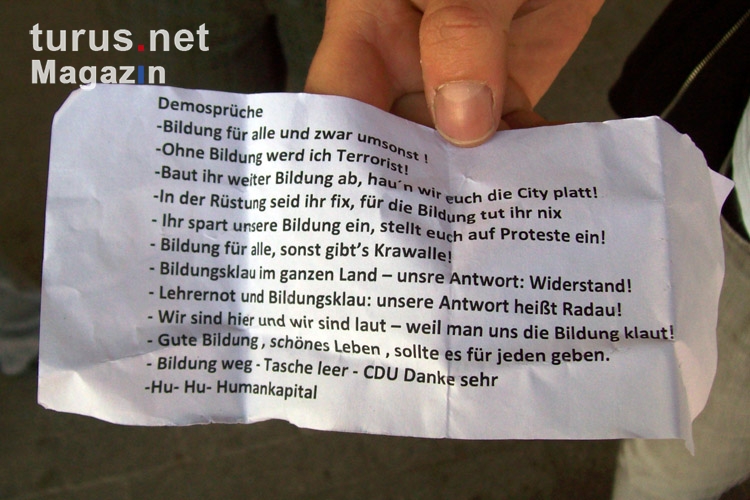 Instruktionen zum Bildungsstreik in Greifswald