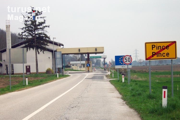 slowenisch-ungarischer Grenzübergang bei Pince